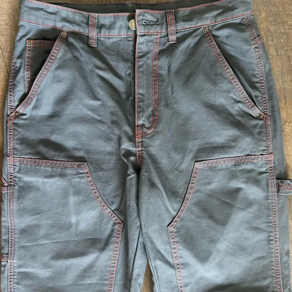 BDG Women’s Cargo Pants with Red Stitching - Picture 2 of 5